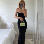 Sling dress European and American Women's High-end Sense Pure Desire Hip Skirt Sexy Slim-fit Milk Silk Long Fishtail Skirt - Image 6
