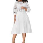 D254 dress Amazon summer large size lace crochet sexy hollow pleated European and American dress cross-border dress