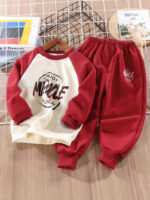 Children's Spring and Autumn Outfits, Boys' Stylish Autumn and Winter Clothing, Boys' Autumn Sweatshirt Two-Piece Set, Toddler Baby Clothes Wholesale - Image 5