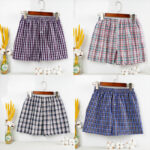 Summer Pajama Pants Shorts Wholesale Loose Men's Home Pants Plaid Outer Wear Home Underwear Arrot Pants Boxer Polyester - Image 4