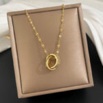 Titanium steel non-fading design necklace women non-fading summer clavicle chain simple versatile pendant fashion jewelry wholesale - Image 37