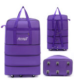 Large Capacity Folding Aviation Shipping Bag Multi-Layer Extended Boarding Travel Bag Oxford Cloth Universal Wheel Lightweight Moving Bag - Image 12