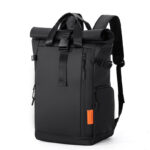 New Trendy Roll Top Backpack Men's Large Capacity Student Schoolbag Outdoor Travel Backpack Laptop Bag - Image 5