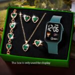 New Foreign Trade Hot-Selling Product: Korean-Style Simple and Compact Square Led Watch, Heart-Shaped Necklace, Earrings, and Ring Set - Image 6