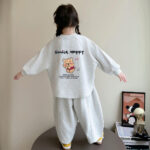 Girls' Autumn Cartoon Sweatshirt Set 2026 New Casual Autumn Stylish Children's Autumn Outfit Two-Piece Set for Baby Girls - Image 4