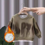 Boys and Middle-Aged Kidsren's Suits Autumn and Winter 2025 New Style Kidsren's Fashionable Velvet Sweatshirt Boys Handsome and Casual - Image 8