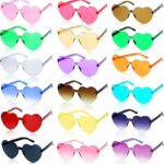 2026 Love Sunglasses Frameless Heart-Shaped One-Piece Sunglasses Colorful Peach Heart One-Piece Sunglasses