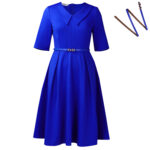 C8637 European and American Cross-Border Amazon Plus Size Women's Autumn Fashion Elegant Pure Color Lapel African Dress - Image 9