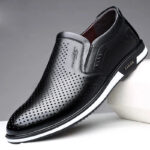 Extra Large Size Leather Shoes for Men's Foreign Trade Cross-Border Spring & Fall Casual Breathable British Formal Wear Set with Hollow Feet, Breathable and Comfortable Men's Shoes - Image 9