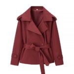 Factory Direct Sales Cross-Border Wholesale Multi-Color Lapel Belt-Tie Spring Trench Coat Loose Versatile Trench Coat for Women - Image 10