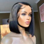 Front Lace Wig Vietnam Bone Straight Bob Human Hair Wigs Bob Short Hair - Image 6