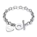 Cross-Border Hot Selling European and American Ins Heart Stainless Steel Jewelry Personalized Versatile Hand Jewelry Ot Buckle Popular Titanium Steel Bracelet for Women - Image 7