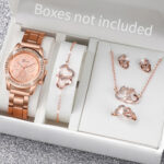 Duoduo Cross-Border Shein Popular Luxury Set Bracelet Watch with Diamonds for Women Five-Piece Gift Box Quartz Watch - Image 22