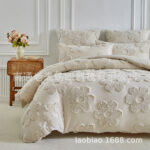 Old Watch Cross-Border Foreign Trade Supply Amazon Bedding Solid Color Cut Flower Tufted Flower Four-Leaf Clover Quilt Cover Pillowcase - Image 6