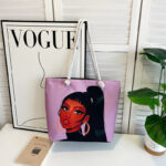 2025 Classic Outdoor Practical Versatile Retro Canvas Bag with Cartoon Print, Large Capacity Tote Beach Bag - Image 15