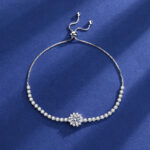 Cross-Border Popular Imitation Moissanite Square Bag Four-Leaf Clover Bracelet for Girls Light Luxury High-End Adjustable Bracelet Wholesale - Image 14