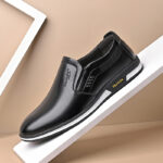 Extra Large Size Leather Shoes for Men's Foreign Trade Cross-Border Spring & Fall Casual Breathable British Formal Wear Set with Hollow Feet, Breathable and Comfortable Men's Shoes - Image 7