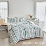 Cross-border Amazon bedding craft solid color cut flower dot hair ball tassel dot foreign trade three-piece set - Image 5