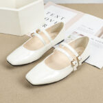 Cross-Border Amazon Women's Shoes 2026 Spring Shallow Square-Toe Flat Single-Strap Mary Jane Large Size Women's Shoes - Image 3