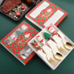 Cross Border Christmas Tableware suit Stainless Steel Christmas Spoon Cartoon Santa Claus Dessert Spoon Fork Holiday Gift Box - Image 4