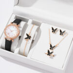 New TikTok Popular Women's Watch Fashion Personality Simple Watch Butterfly Digital Belt Watch suit - Image 9