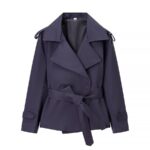 Factory Direct Sales Cross-Border Wholesale Multi-Color Lapel Belt-Tie Spring Trench Coat Loose Versatile Trench Coat for Women - Image 7