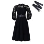 D254 dress Amazon summer large size lace crochet sexy hollow pleated European and American dress cross-border dress - Image 13