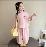 Girls' Autumn Cartoon Sweatshirt Set 2026 New Casual Autumn Stylish Children's Autumn Outfit Two-Piece Set for Baby Girls - Image 7