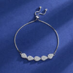 Cross-Border Popular Imitation Moissanite Square Bag Four-Leaf Clover Bracelet for Girls Light Luxury High-End Adjustable Bracelet Wholesale - Image 15
