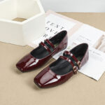 Cross-Border Amazon Women's Shoes 2026 Spring Shallow Square-Toe Flat Single-Strap Mary Jane Large Size Women's Shoes - Image 7