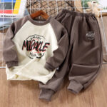 Children's Spring and Autumn Outfits, Boys' Stylish Autumn and Winter Clothing, Boys' Autumn Sweatshirt Two-Piece Set, Toddler Baby Clothes Wholesale - Image 8