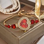 Exquisite Cute Heart Shaped Quartz Watch Fashion Casual Elegant Luxury Diamond Lady Bracelet Decorative Watch Wholesale - Image 2