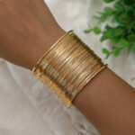 Cross-Border European and American Popular Street Style Punk Party Bracelets Multi-Layer Cut Out Filigree C-Shaped Open Bracelets Wholesale