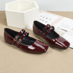 Cross-Border Amazon Women's Shoes 2026 Spring Shallow Square-Toe Flat Single-Strap Mary Jane Large Size Women's Shoes - Image 2