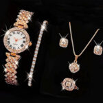 Duoduo Cross-Border Shein Popular Luxury Set Bracelet Watch with Diamonds for Women Five-Piece Gift Box Quartz Watch - Image 7