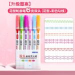Creative 6-color hand account lace pen wave pattern highlighter diy contour curve pen student draw key marker pen - Image 4