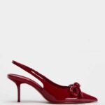 Fashion New Style Women's Slingback Pumps with Thin Heels, Shallow Mouth High Heels, Pointed Toe, Ankle Strap Sandals, Spring and Autumn Socialite Bow - Image 3