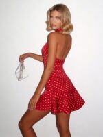 Cross-Border Amazon Women's Clothing 2026 Autumn New High-End Fashion Elegant Printed Sexy Backless Waist-Cinching Dress