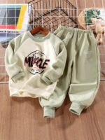 Children's Spring and Autumn Outfits, Boys' Stylish Autumn and Winter Clothing, Boys' Autumn Sweatshirt Two-Piece Set, Toddler Baby Clothes Wholesale - Image 3
