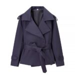 Factory Direct Sales Cross-Border Wholesale Multi-Color Lapel Belt-Tie Spring Trench Coat Loose Versatile Trench Coat for Women - Image 4