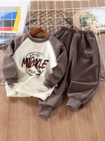 Children's Spring and Autumn Outfits, Boys' Stylish Autumn and Winter Clothing, Boys' Autumn Sweatshirt Two-Piece Set, Toddler Baby Clothes Wholesale - Image 4